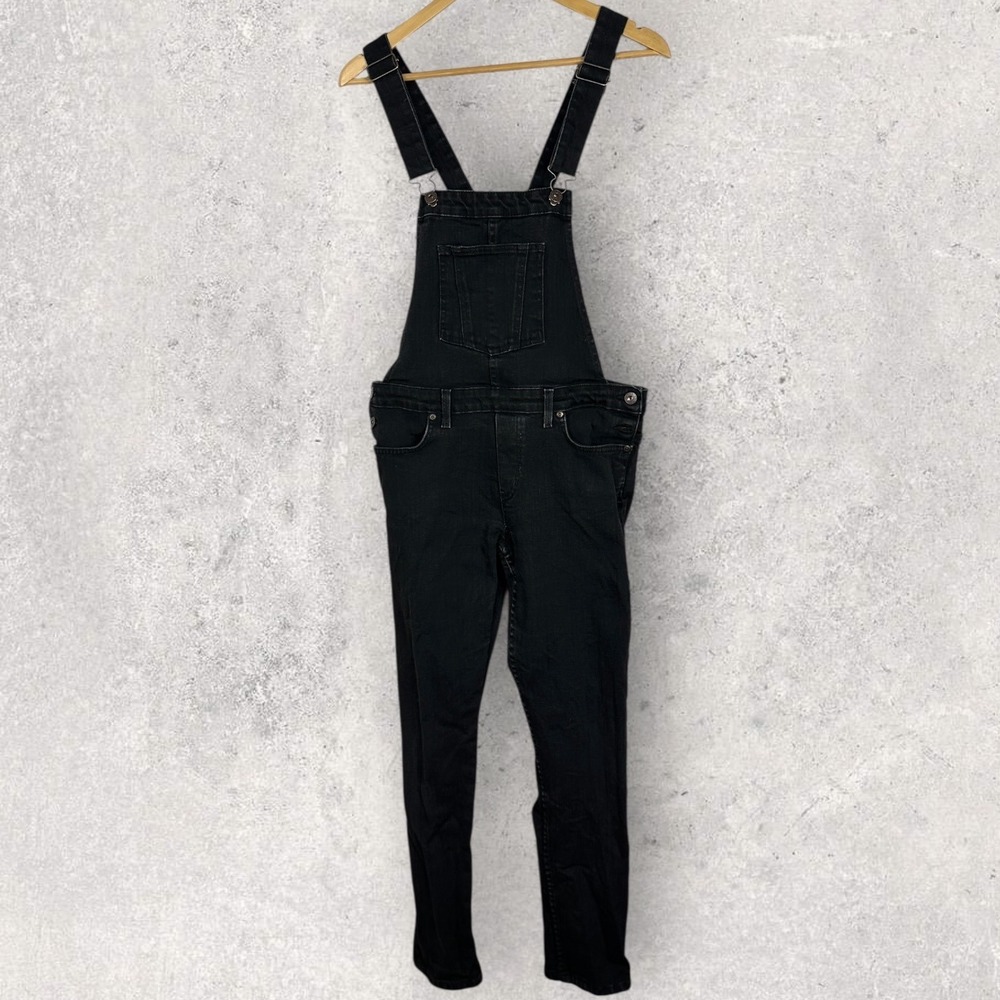 Naked Famous‎ Japanese Denim Black Overalls Womens Size Medium Canada Made Jeans - Picture 15 of 16